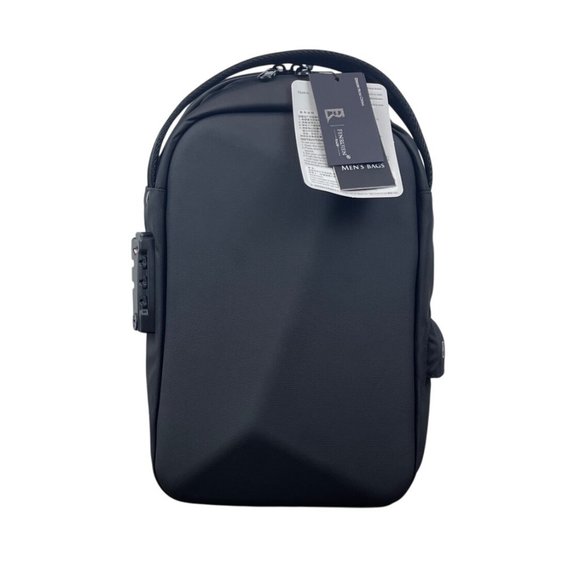 Fenruien Black Anti-Theft With USB Port & Lock Men Sling Backpack Sz M - New - Picture 1 of 10